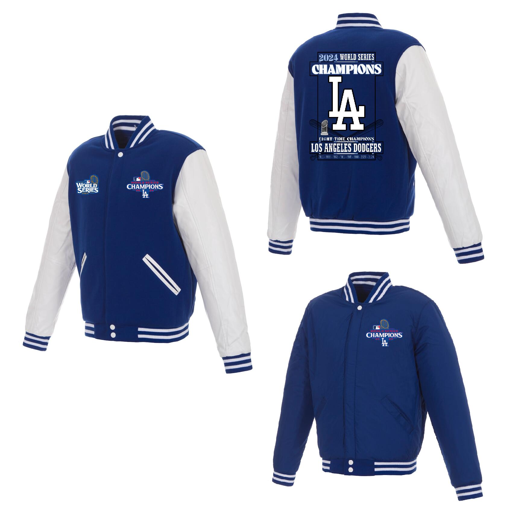 Men Los Angeles Dodgers 5 Freeman 2024 MLB World Series Champions blue Jacket style 5